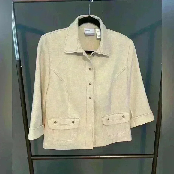 Alfred Dunner women’s beige casual dress jacket size 8p - Picture 2 of 11